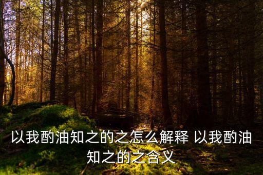 以我酌油知之，以我酌油知之的之怎么解釋 以我酌油知之的之含義