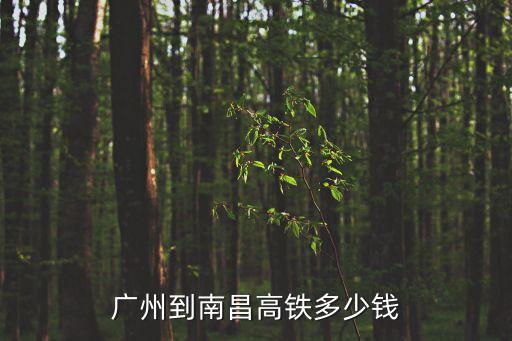 廣州到南昌高鐵多少錢