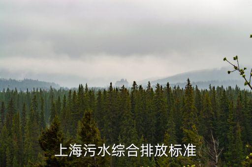 上海污水綜合排放標準