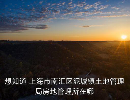 想知道 上海市南匯區泥城鎮土地管理局房地管理所在哪