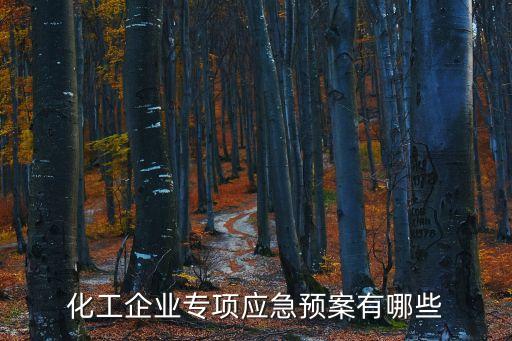 化工企業(yè)專項應(yīng)急預(yù)案有哪些
