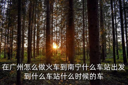 在廣州怎么做火車到南寧什么車站出發到什么車站什么時候的車