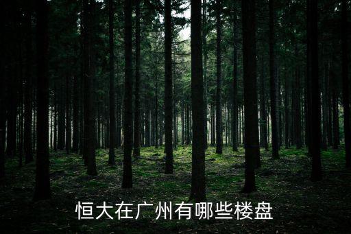 恒大集團在廣州有多少樓盤在建，恒大在廣州有哪些樓盤