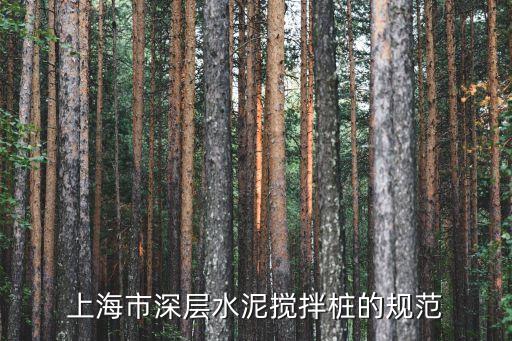 上海市基坑技術規程，上海市深層水泥攪拌樁的規范