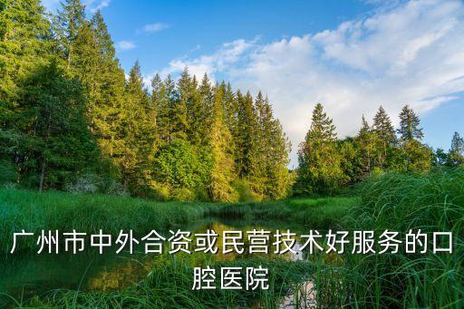 廣州市中外合資或民營技術好服務的口腔醫院