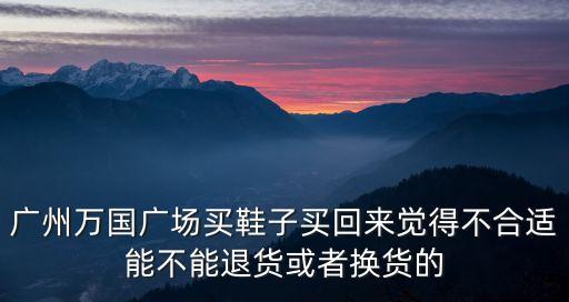 廣州萬(wàn)國(guó)廣場(chǎng)買鞋子買回來(lái)覺得不合適能不能退貨或者換貨的