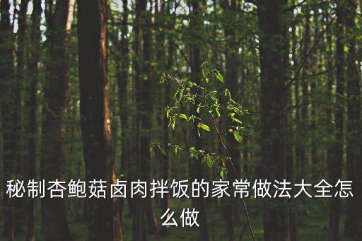 秘制杏鮑菇鹵肉拌飯的家常做法大全怎么做