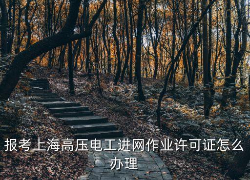 報考上海高壓電工進網作業許可證怎么辦理