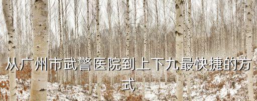 廣州武警醫(yī)院到花都湖公園，從廣州市武警醫(yī)院到上下九最快捷的方式