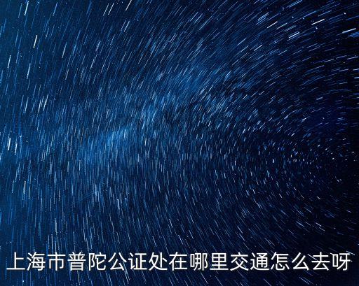 上海市普陀公證處在哪里交通怎么去呀