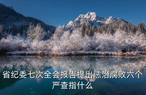 省紀委七次全會報告提出懲治腐敗六個嚴查指什么