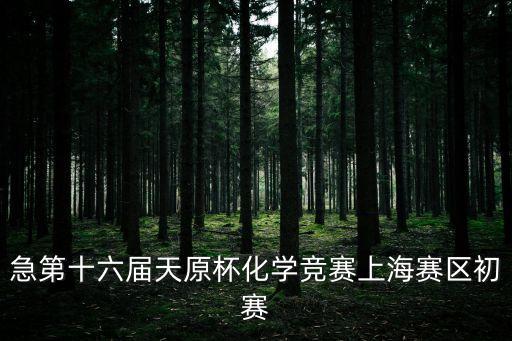上海市化學競賽2017，天原杯化學競賽上海