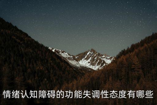 情緒認(rèn)知障礙的功能失調(diào)性態(tài)度有哪些