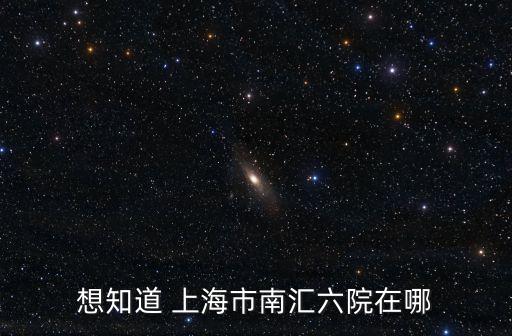 上海市六院東院地址，想知道 上海市南匯六院在哪