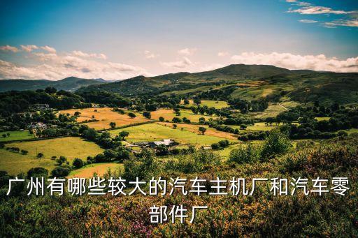 廣州有哪些較大的汽車主機廠和汽車零部件廠