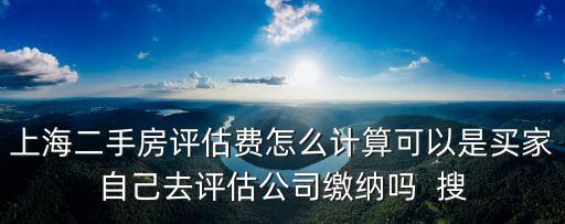 上海二手房評估費怎么計算可以是買家自己去評估公司繳納嗎  搜