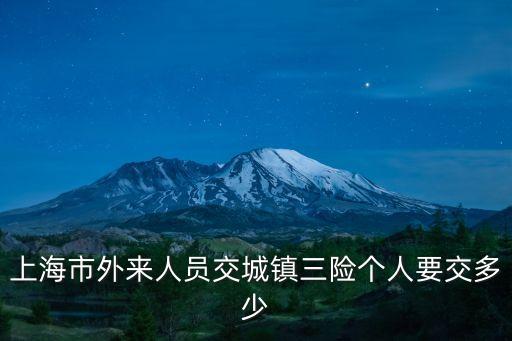 上海市外來人員交城鎮三險個人要交多少