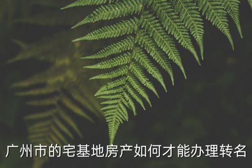 廣州市的宅基地房產如何才能辦理轉名