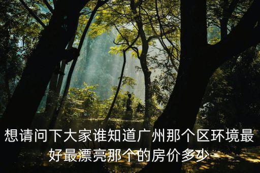 想請問下大家誰知道廣州那個區環境最好最漂亮那個的房價多少