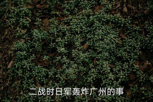 二戰時日軍轟炸廣州的事