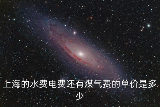上海市自來水單價明細，上海的水費電費還有煤氣費的單價是多少