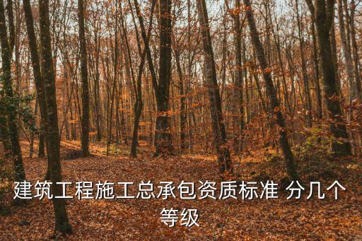 建筑工程施工總承包資質(zhì)標(biāo)準(zhǔn) 分幾個(gè)等級(jí)