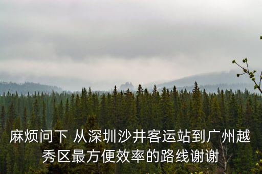 麻煩問下 從深圳沙井客運站到廣州越秀區最方便效率的路線謝謝