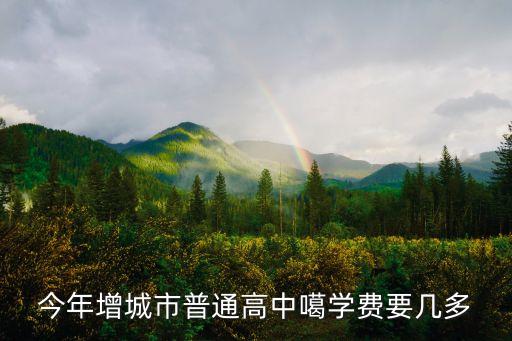今年增城市普通高中噶學費要幾多
