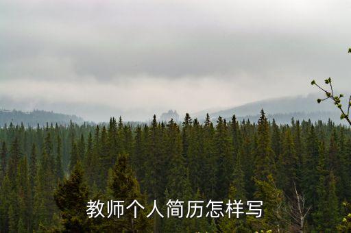 教師個(gè)人簡(jiǎn)歷怎樣寫