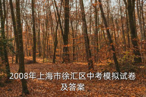 2008年上海市徐匯區(qū)中考模擬試卷及答案