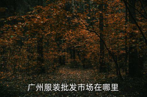 服裝批發市場在廣州，廣州有幾個服裝批發市場