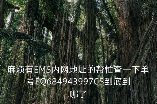 麻煩有EMS內(nèi)網(wǎng)地址的幫忙查一下單號EQ684943997CS到底到哪了
