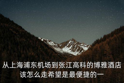 從上海浦東機(jī)場(chǎng)到張江高科的博雅酒店該怎么走希望是最便捷的一
