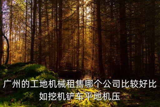 廣州的工地機(jī)械租售哪個(gè)公司比較好比如挖機(jī)鏟車平地機(jī)壓