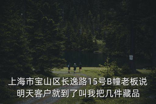 上海市寶山區長逸路15號B幢老板說明天客戶就到了叫我把幾件藏品