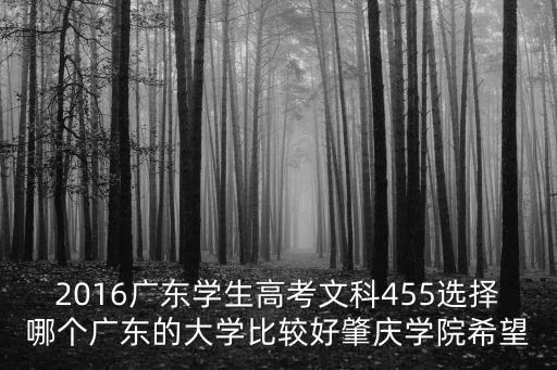2016廣東學生高考文科455選擇哪個廣東的大學比較好肇慶學院希望