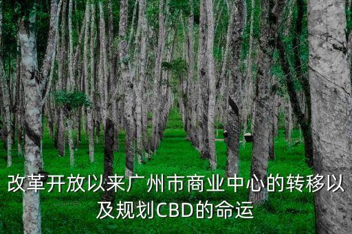 改革開放以來廣州市商業中心的轉移以及規劃CBD的命運