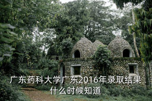 廣東藥科大學廣東2016年錄取結果什么時候知道