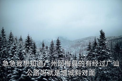 急急我想知道廣州回梅縣的有經過廣訕公路嗎就是增城斜對面