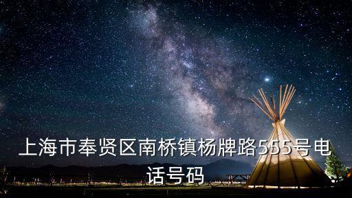 上海市奉賢區南橋鎮楊牌路555號電話號碼
