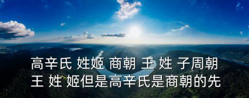 高辛氏 姓姬 商朝 王 姓 子周朝 王 姓 姬但是高辛氏是商朝的先