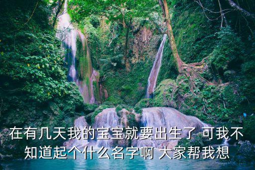 在有幾天我的寶寶就要出生了 可我不知道起個什么名字啊 大家幫我想