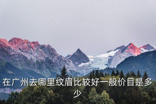 在廣州去哪里紋眉比較好一般價(jià)目是多少