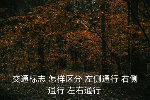 兩側通行，兩側通行是什么標志怎么區分