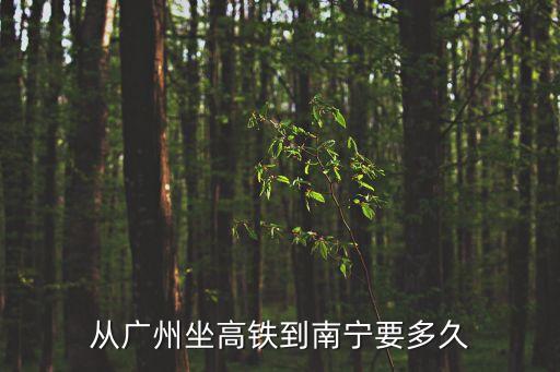 從廣州坐高鐵到南寧要多久