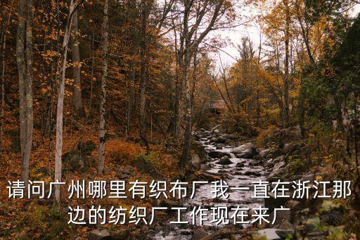 請(qǐng)問(wèn)廣州哪里有織布廠我一直在浙江那邊的紡織廠工作現(xiàn)在來(lái)廣