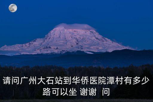 請問廣州大石站到華僑醫(yī)院潭村有多少路可以坐 謝謝  問
