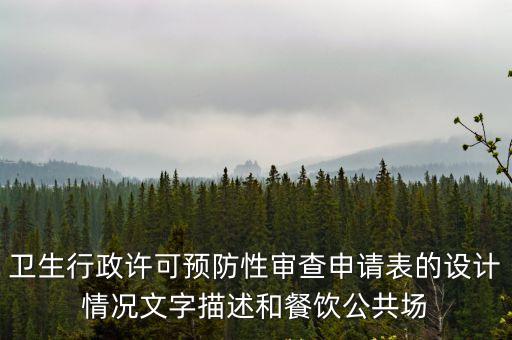 衛生行政許可預防性審查申請表的設計情況文字描述和餐飲公共場