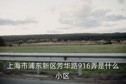 上海市浦東新區芳華路916弄是什么小區