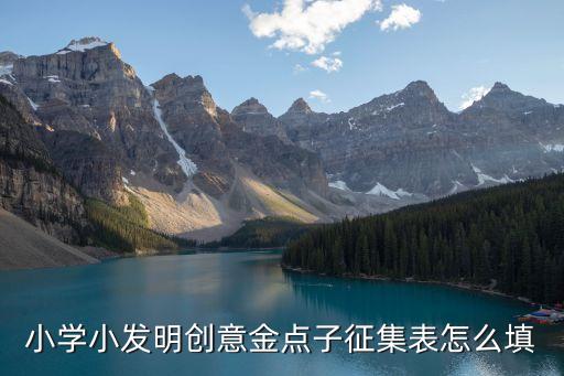 小學小發明創意金點子征集表怎么填